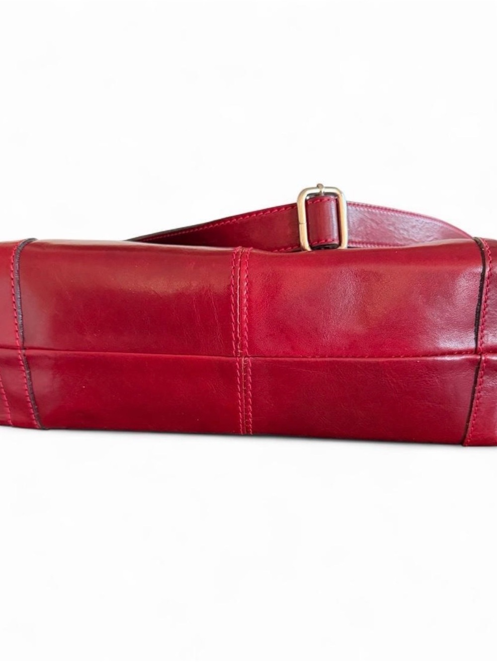 Borse in Pelle Cranberry Italian Leather Tote Bag NWOT - Picture 2 of 10
